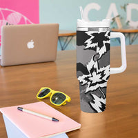Canada Maple Leaf Tumbler With Handle Unique Style Black Version - Wonder Print Shop