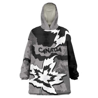 Canada Maple Leaf Wearable Blanket Hoodie Unique Style Black Version - Wonder Print Shop