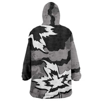 Canada Maple Leaf Wearable Blanket Hoodie Unique Style Black Version - Wonder Print Shop