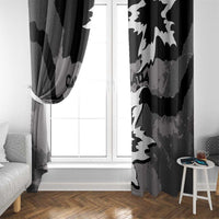 Canada Maple Leaf Window Curtain Unique Style Black Version - Wonder Print Shop