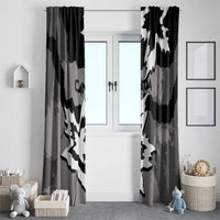 Canada Maple Leaf Window Curtain Unique Style Black Version - Wonder Print Shop