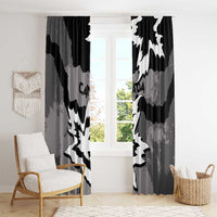 Canada Maple Leaf Window Curtain Unique Style Black Version - Wonder Print Shop