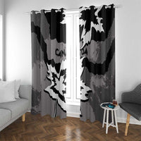 Canada Maple Leaf Window Curtain Unique Style Black Version - Wonder Print Shop