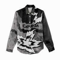 Canada Maple Leaf Women Casual Shirt Unique Style Black Version - Wonder Print Shop