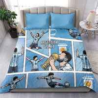 Argentina Football Bedding Set Goat Comic Style Sun Of May