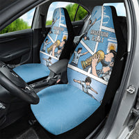 Argentina Football Car Seat Cover Goat Comic Style Sun Of May