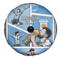 Argentina Football Spare Tire Cover Goat Comic Style Sun Of May