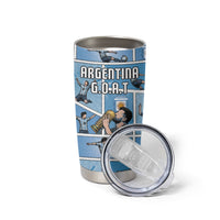 Custom Argentina Football Tumbler Cup Goat Comic Style Sun Of May