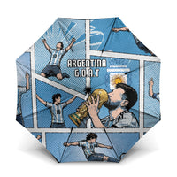 Argentina Football Umbrella Goat Comic Style Sun Of May