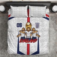 Custom England Football Bedding Set Three Lions Trophy St George Cross