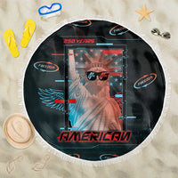 United States 250th Anniversary Beach Blanket Statue Of Liberty Cyberpunk Style - Wonder Print Shop