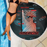 United States 250th Anniversary Beach Blanket Statue Of Liberty Cyberpunk Style - Wonder Print Shop