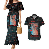 United States 250th Anniversary Couples Matching Mermaid Dress and Hawaiian Shirt Statue Of Liberty Cyberpunk Style - Wonder Print Shop