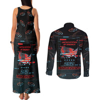 United States 250th Anniversary Couples Matching Tank Maxi Dress and Long Sleeve Button Shirt Statue Of Liberty Cyberpunk Style - Wonder Print Shop
