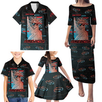 United States 250th Anniversary Family Matching Puletasi and Hawaiian Shirt Statue Of Liberty Cyberpunk Style - Wonder Print Shop