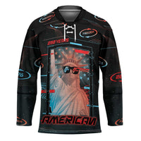 United States 250th Anniversary Hockey Jersey Statue Of Liberty Cyberpunk Style - Wonder Print Shop