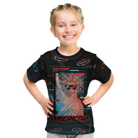United States 250th Anniversary Kid T Shirt Statue Of Liberty Cyberpunk Style - Wonder Print Shop
