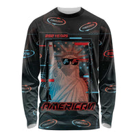 United States 250th Anniversary Long Sleeve Shirt Statue Of Liberty Cyberpunk Style - Wonder Print Shop