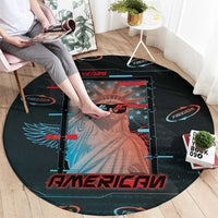 United States 250th Anniversary Round Carpet Statue Of Liberty Cyberpunk Style - Wonder Print Shop