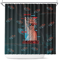United States 250th Anniversary Shower Curtain Statue Of Liberty Cyberpunk Style - Wonder Print Shop