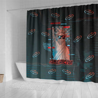 United States 250th Anniversary Shower Curtain Statue Of Liberty Cyberpunk Style - Wonder Print Shop