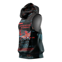 United States 250th Anniversary Sleeveless Hoodie Statue Of Liberty Cyberpunk Style - Wonder Print Shop