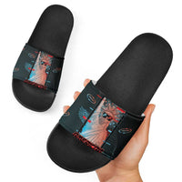 United States 250th Anniversary Slide Sandals Statue Of Liberty Cyberpunk Style - Wonder Print Shop