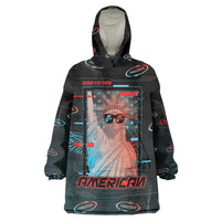 United States 250th Anniversary Wearable Blanket Hoodie Statue Of Liberty Cyberpunk Style - Wonder Print Shop