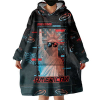 United States 250th Anniversary Wearable Blanket Hoodie Statue Of Liberty Cyberpunk Style - Wonder Print Shop