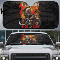 Indian Motorcycle Auto Sun Shade Live To Ride Skull Biker Native American - Wonder Print Shop