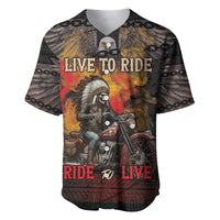 Indian Motorcycle Baseball Jersey Live To Ride Skull Biker Native American - Wonder Print Shop