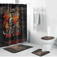 Indian Motorcycle Bathroom Set Live To Ride Skull Biker Native American - Wonder Print Shop