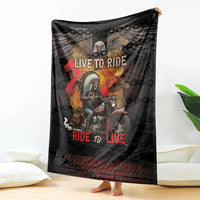 Indian Motorcycle Blanket Live To Ride Skull Biker Native American - Wonder Print Shop