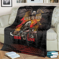 Indian Motorcycle Blanket Live To Ride Skull Biker Native American - Wonder Print Shop