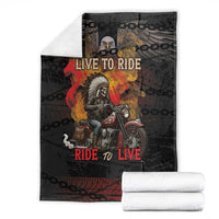 Indian Motorcycle Blanket Live To Ride Skull Biker Native American - Wonder Print Shop