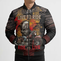 Indian Motorcycle Bomber Puffer Jacket Live To Ride Skull Biker Native American - Wonder Print Shop