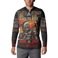 Indian Motorcycle Button Sweatshirt Live To Ride Skull Biker Native American - Wonder Print Shop