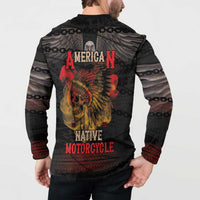 Indian Motorcycle Button Sweatshirt Live To Ride Skull Biker Native American - Wonder Print Shop