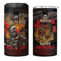 Indian Motorcycle 4 in 1 Can Cooler Tumbler Live To Ride Skull Biker Native American - Wonder Print Shop