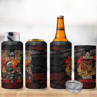 Indian Motorcycle 4 in 1 Can Cooler Tumbler Live To Ride Skull Biker Native American - Wonder Print Shop