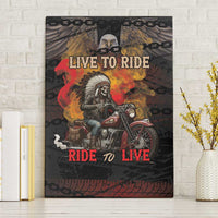 Indian Motorcycle Canvas Wall Art Live To Ride Skull Biker Native American - Wonder Print Shop