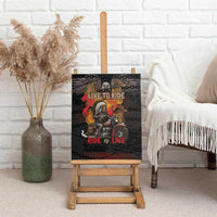 Indian Motorcycle Canvas Wall Art Live To Ride Skull Biker Native American - Wonder Print Shop