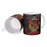 Indian Motorcycle Ceramic Mug Live To Ride Skull Biker Native American - Wonder Print Shop