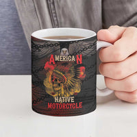 Indian Motorcycle Ceramic Mug Live To Ride Skull Biker Native American - Wonder Print Shop