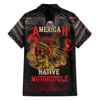 Indian Motorcycle Family Matching Off The Shoulder Long Sleeve Dress and Hawaiian Shirt Live To Ride Skull Biker Native American - Wonder Print Shop