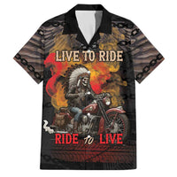 Indian Motorcycle Family Matching Off Shoulder Maxi Dress and Hawaiian Shirt Live To Ride Skull Biker Native American - Wonder Print Shop