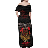Indian Motorcycle Family Matching Off Shoulder Maxi Dress and Hawaiian Shirt Live To Ride Skull Biker Native American - Wonder Print Shop