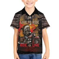 Indian Motorcycle Family Matching Off Shoulder Maxi Dress and Hawaiian Shirt Live To Ride Skull Biker Native American - Wonder Print Shop