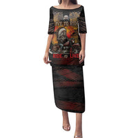 Indian Motorcycle Family Matching Puletasi and Hawaiian Shirt Live To Ride Skull Biker Native American - Wonder Print Shop