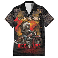 Indian Motorcycle Family Matching Short Sleeve Bodycon Dress and Hawaiian Shirt Live To Ride Skull Biker Native American - Wonder Print Shop